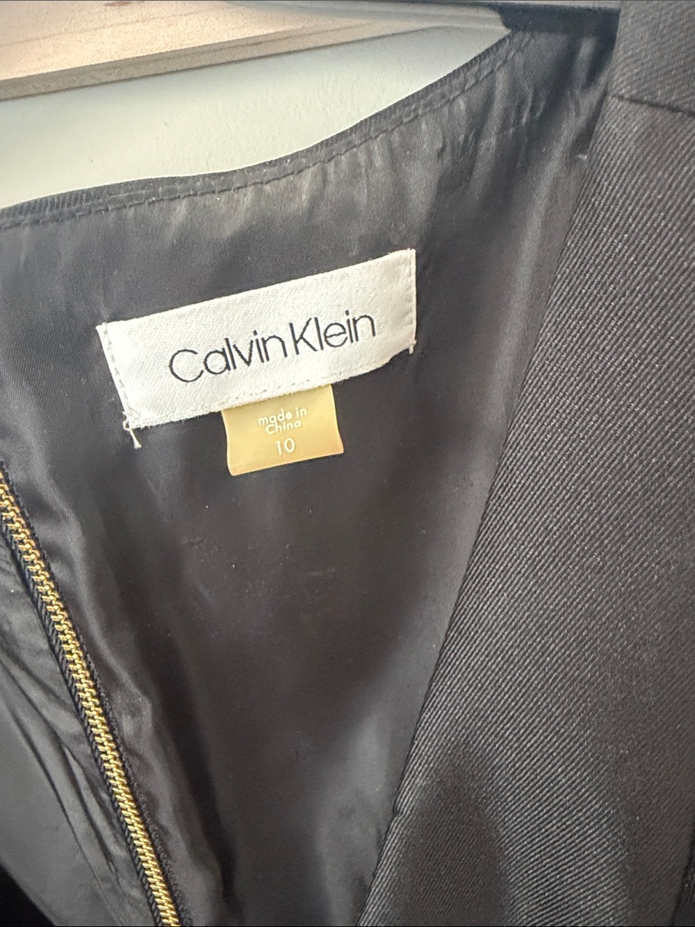 Calvin Klein Black Satin High-Low V-Neck Evening Gown - Picture 3 of 6